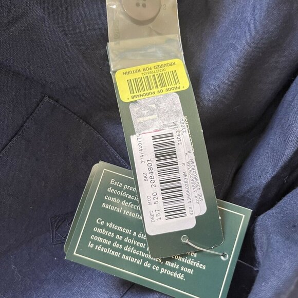 Lauren Ralph Lauren Linen Jacket Womens Blue Small Front Button Pockets New - Picture 7 of 9